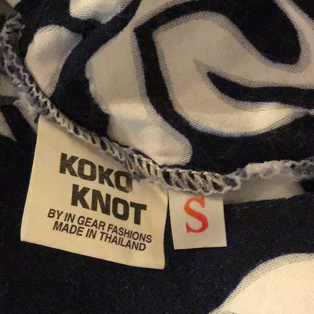 KOKO KNOT - women’s mini dress sz S dark blue & wht - Picture 4 of 5